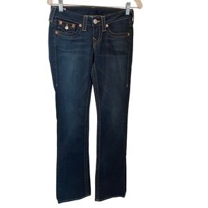 True Religion Early 2000s Made USA Paper Tag Super Low Rise Bootcut Jeans 26